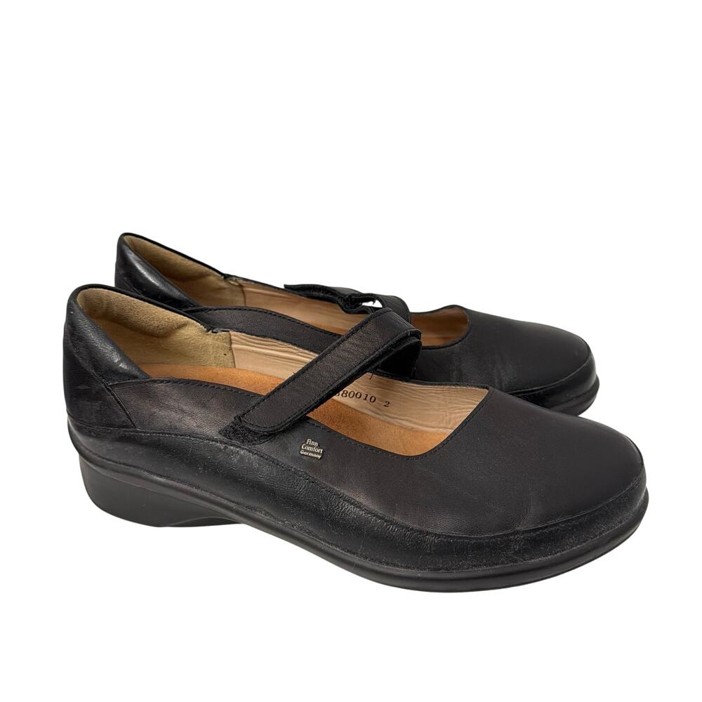 Finn Comfort Shoes Womens Size 8.5 Black Leather Mary Jane